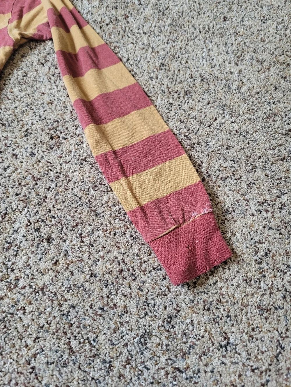 Modern Moments Harry Potter Kids Striped One-Piece Pajamas in Red and Mustard 4T